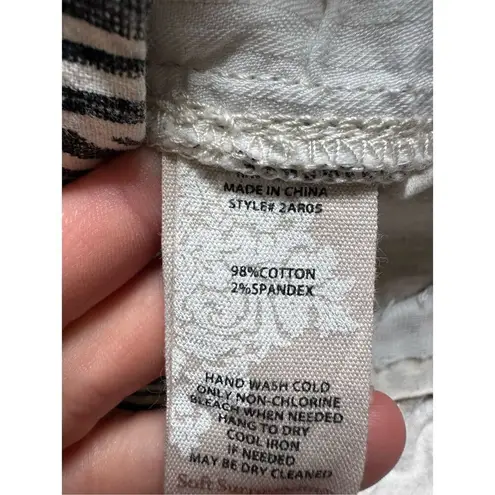 Soft Surroundings Women's Black Ivory Geometric Woven Ankle Pants Sz 10