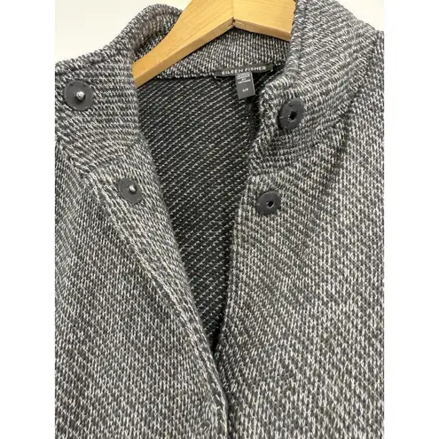 Eileen Fisher Gray Tweed Zip Up Jacket Coat Small