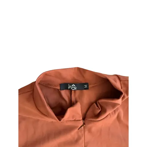 LA FOI Light Brown Tan One Piece Stretch Jumpsuit Size Medium