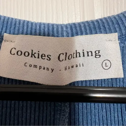 Soft Ribbed Women’s Tank, Masc Style, Cookies Clothing Company Size Large Blue