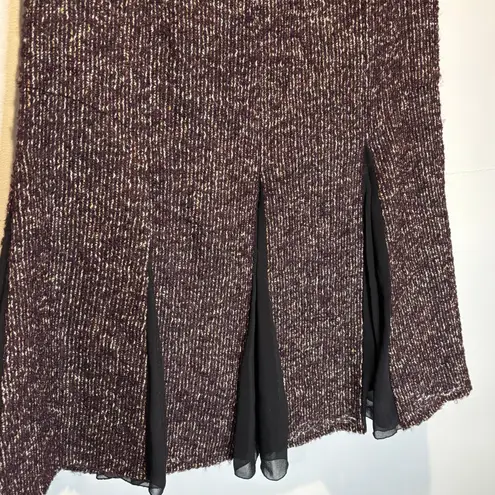 Lafayette 148 Purple Tweed Alpaca Blend Midi Skirt
