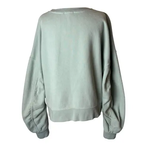 Rails Sweatshirt Women Large Light Seafoam Green Hilda Gathered Sleeve Cropped