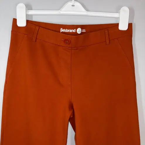Betabrand L Petite Dress Pants Pumpkin Orange Career Work Casual Stretch