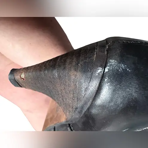 Zodiac Black Leather Heeled Women's Mid Calf Cow Girl Boots size 6.5