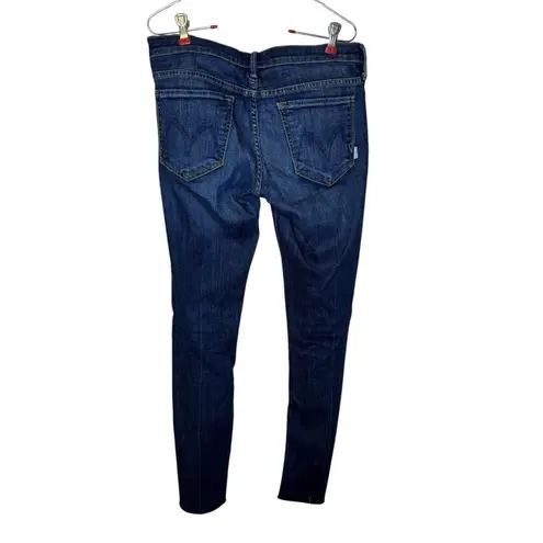 Mother Women's Jeans The Runaway Skinny Leg Raw Hem Dark Wash Denim Blue 30X30 Size 30