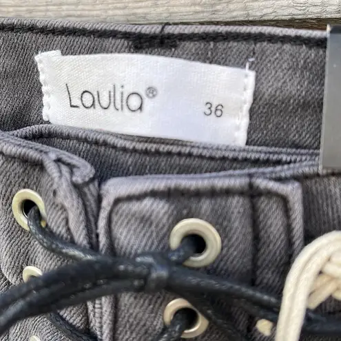 NWT Laulia size 4 lace front lace sides of legs black denim