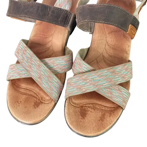 Keen Pastel Striped Cross Strap Comfort Sandals Woven Elastic Bands Womens 8