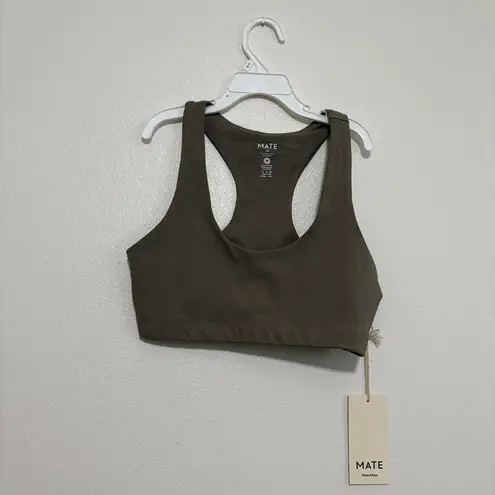 Mate the Label Organic Stretch Sports Bra Tan Pebble NWOT