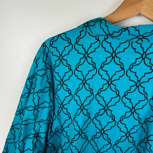 Catherines Womens Geometric Print Button Down Shirt Size 3X Office Casual Comfy - Image 3
