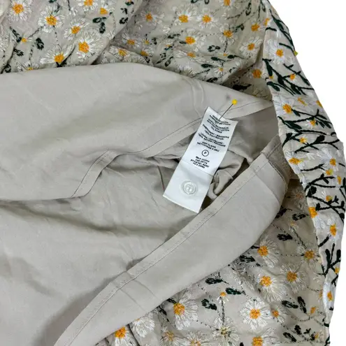 Avec Les Filles Embroidered Linen-Blend Floral Skirt Size 4 NWT