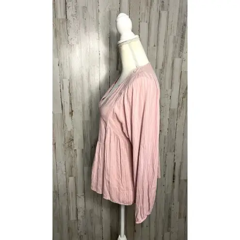 Velvet Tees Velvet by Graham & Spencer Women's Pink Striped Peplum Blouse Size Small