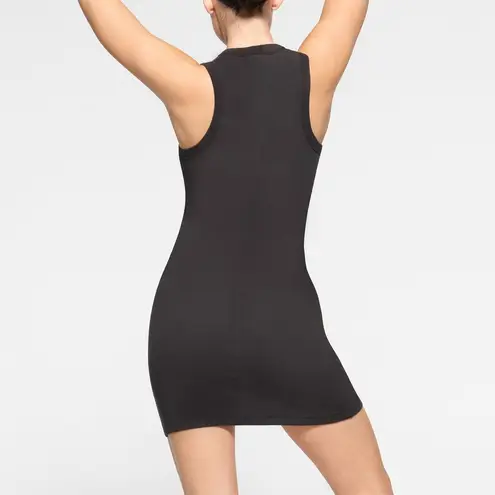 SKIMS COTTON RIB TANK DRESS, BLACK, Size Medium , $60