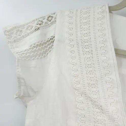 The Kooples Womens Cottagecore Soft Girl Lace Trim Cotton Mini Dress Size 0