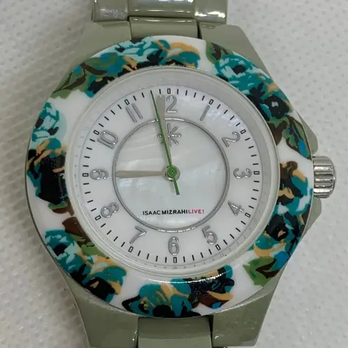 Isaac Mizrahi Isaac Mizrah Live! Ceramic green women watch 35mm floral bezel size 6” running