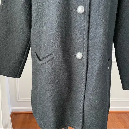 Geiger Classic Walk Smiley Boiled Wool Button Front Jacket Coat 38 8 M Black