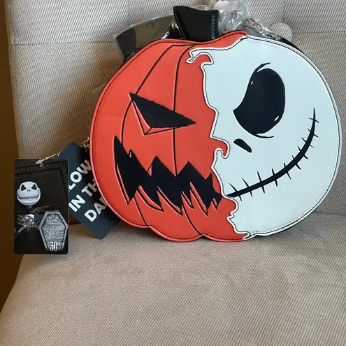 Disney NEW Nightmare Before Christmas Jack Pumpkin Split Glow-In-The-Dark Crossbody Bag