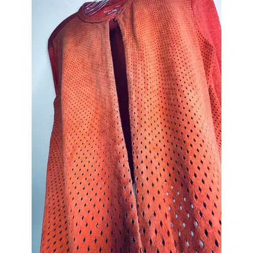 Neiman Marcus Majestic Paris Jacket S Linen Sleeves Back + Suede Front Xsmall 2