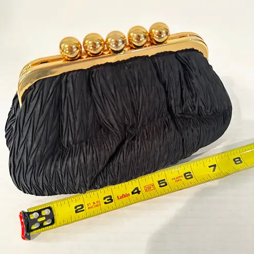 Carla Marchi Vintage 80s Evening Clutch Purse Women's Black Party Holiday Prom