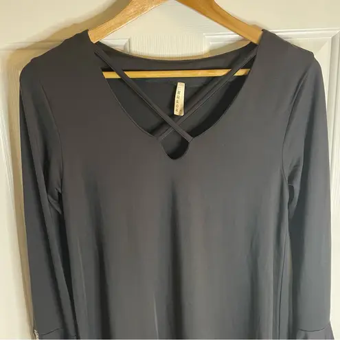 Roper Black Tunic dress with Embroidered Bell Sleeves Size XS whimsigoth boho