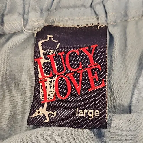 Lucy Love 💕💕 Elastic Waist Derby Skort ~ Light Blue Large NWOT