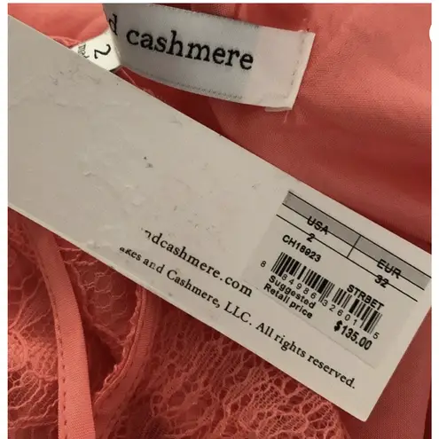 Cupcakes and Cashmere Dress Womens 2 Pink Lace Strady‎ Midi NWT