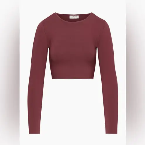 Babaton Aritzia sculpt Knit Forefront Long sleeve size S NWT burgandy color