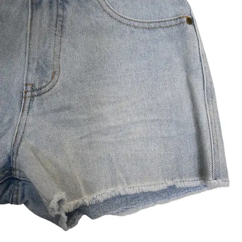 Cavalli Class Womens 27 Frayed Hem Denim Shorts NEW Blue