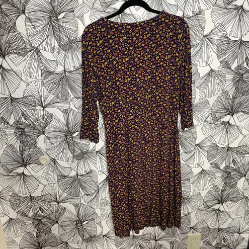 Mountain Warehouse Navy Ditsy Floral Jersey Midi Dress Women's Size: 14