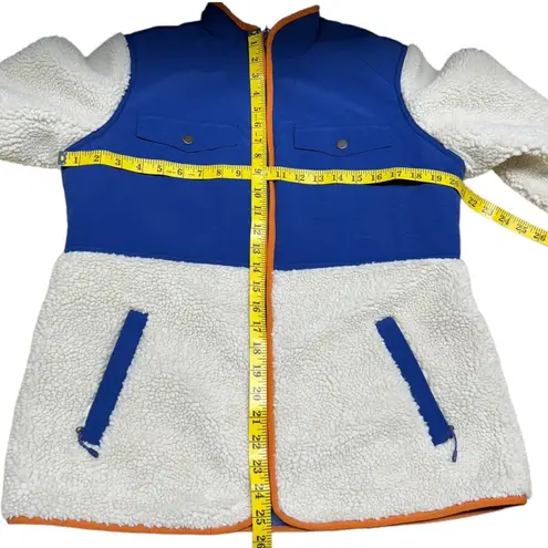 Duluth Women's Sherpa Blue Cream Colorblock Full Zip Jacket Medium Item 85806