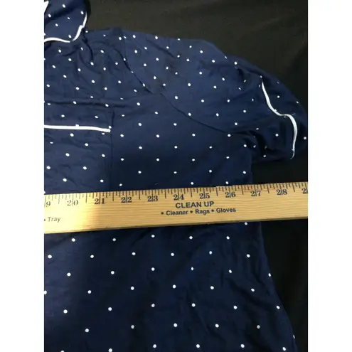 Women's Auden Navy Blue White Polka Dot Pajama Top Sleep Shirt 3X Size undefined