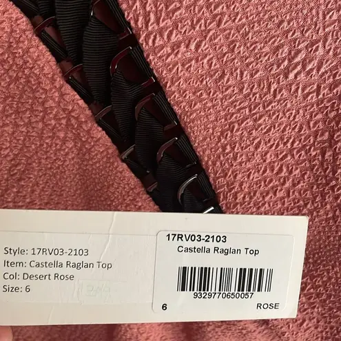 REBECCA VALLANCE Castella Raglan Top Desert Rose Pink Size 6
