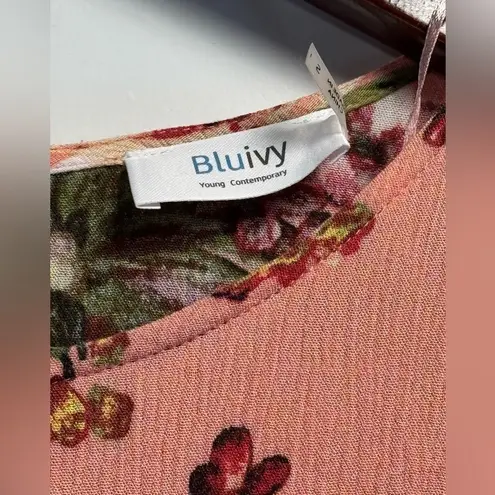 Bluiyv Young Contemporary Romper Dress Pink Floral Long Sleeve Small