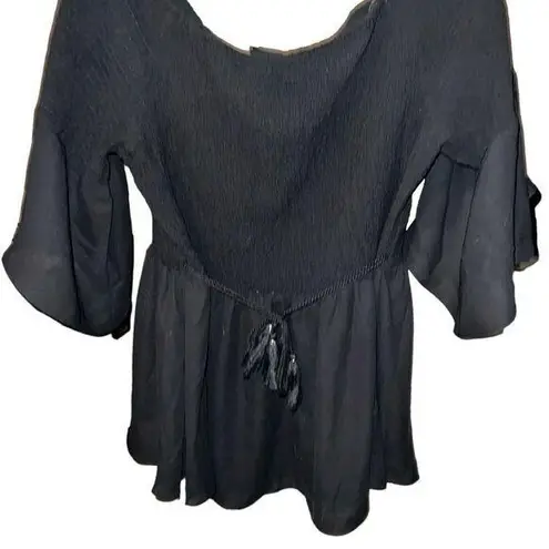 City Chic  super cute black baby doll style top new!