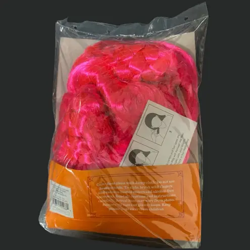 NWT Adult Neon Pink Braided Space Bun Halloween Costume Wig