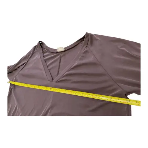 1.4.3. Story by Line Up Womens Long Sleeve V Neck Waffle Knit Top Mauve Size L - Image 7