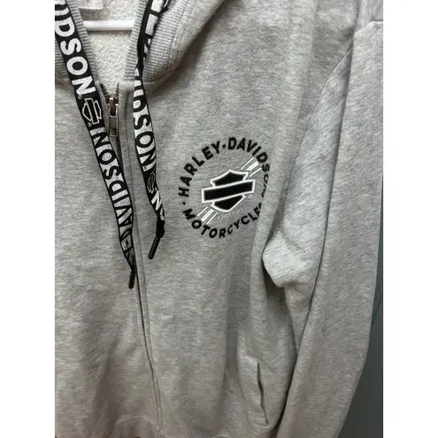 Harley Davidson Alamo City San Antonio Texas Full Zip Up Hoodie Sweatshirt Gray Size M