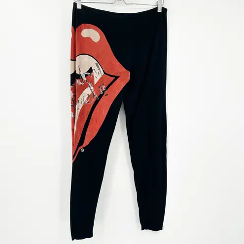 Buddhist Punk Womens Vintage Y2K Tongue Lips Logo Rolling Stones Pants Size 3 Black