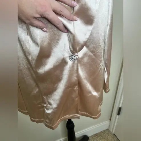 NTM: Savanna Jane NWT Satin Champagne Colored Soft Blazer Size 1X Gold