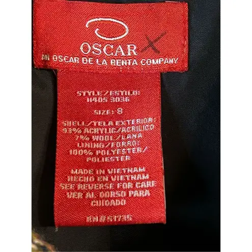 Oscar de la Renta Multicolored Blazer Size 8 Wool Blend (0578)