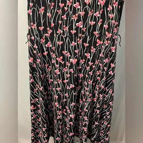 Charter Club Floral Black and Pink Sleeveless Dress medium