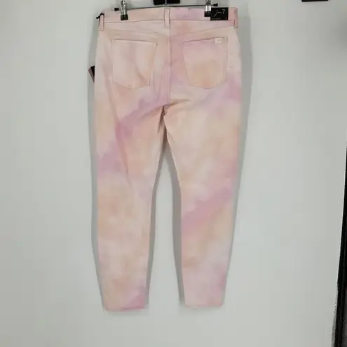 Jen 7 Printed Ankle Skinny Jeans Neiman Marcus pink tie dye NWT Size 8