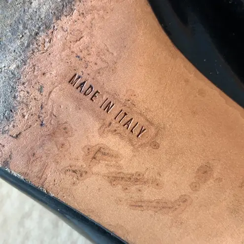 | Salvatore Ferragamo Vara Black Patent Leather Heels