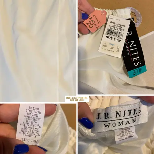 J.R. NITES A VINTAGE CREAM SPLIT LEG CHIFFON EVENING WEAR TROUSERS NWT (20W)