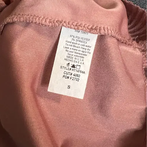 Hummingbird Crushed Velvet Long Sleeve Hooded Top Pink Small NWT