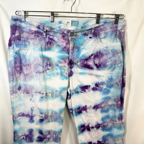 JMS Just My Size Plus Size 26WP Jeans Handmade Tie Dye Bootcut Purple Blue 670