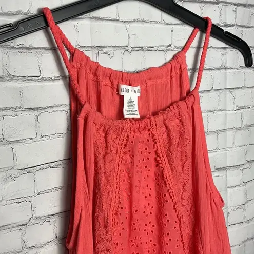 Clover + Scout Handkerchief Halter Top Orange Shirt Size Large