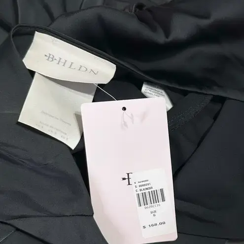 BHLDN Ruby High Shine Satin Halter Mini Dress, Black, Small