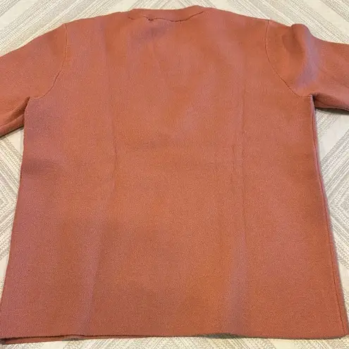 T Tahari Women’s Orange Brown Crewneck Sweater Classic Knit - Size XS