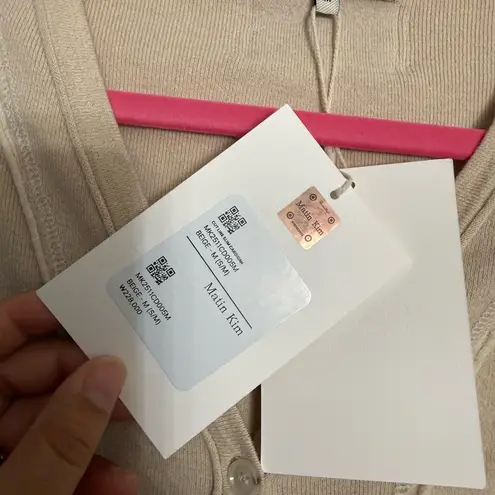 Matin Kim CUT LINE SLIM CARDIGAN IN LIME Size Medium NWT