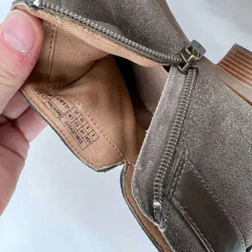 Vionic Women's Suede Leather Side Zip Buckle Slip-On Ankle Booties Taupe Size 8